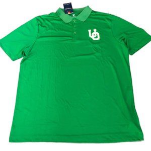 NWT Oregon Ducks Fanatics Throwback Logo Apple Green Performance Polo Shirt